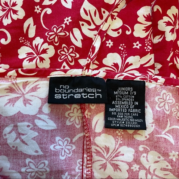 Hibiscus red white spaghetti strap sundress - No Boundaries ( medium ) - Picture 3 of 4